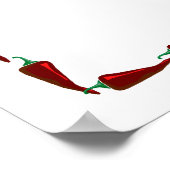 唐辛子の端から端までのフレームグラフィック ポスター (角)