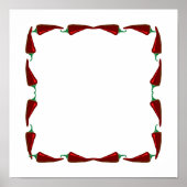 唐辛子の端から端までのフレームグラフィック ポスター (正面)