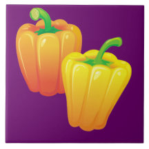 唐辛子の飾りキッチンタイル