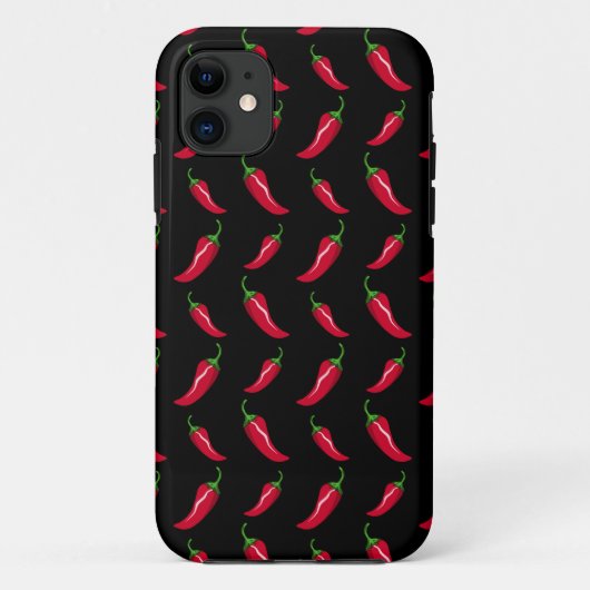 唐辛子の黒パターン Case-Mate iPhoneケース (裏面)