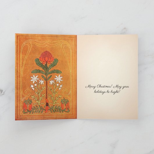 唐辛子クリスマス折り返しグリーティングカード カード (内部)
