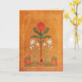 唐辛子クリスマス折り返しグリーティングカード カード (黄色い花)