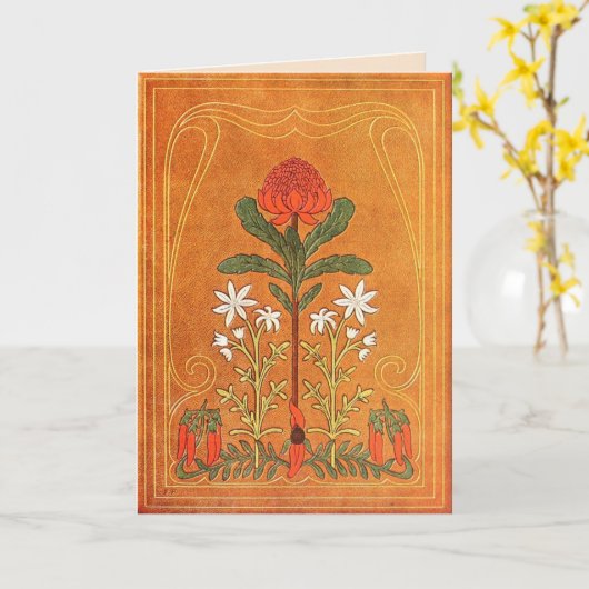 唐辛子クリスマス折り返しグリーティングカード カード (黄色い花)