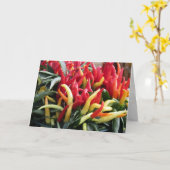 唐辛子グリーティングカード カード (黄色い花)
