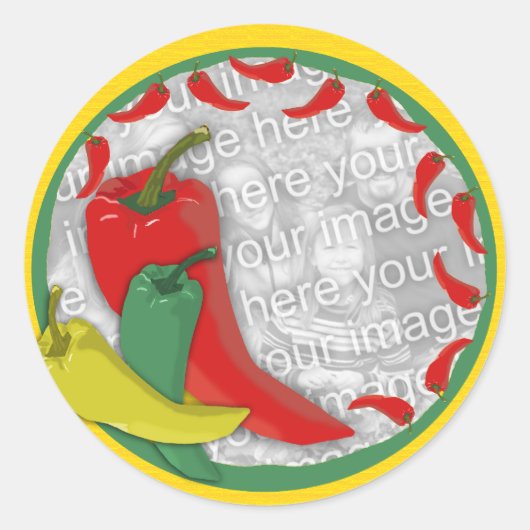 唐辛子グループサークルフレーム2 ラウンドシール (正面)