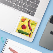 唐辛子コンターステッカーの世界 シール (ノートパソコンとiPhone)