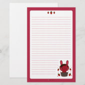 唐辛子チョコレートトラッフルのバニー 便箋 (正面/裏面)