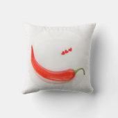 唐辛子ハート白レッド クッション (裏面)