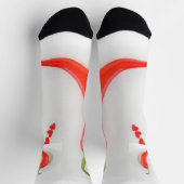 唐辛子ハート白レッド ソックス (上部)