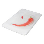 唐辛子ハート白レッド バスマット (アングル)