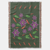 唐辛子パープルブロッサムカスタム スローブランケット (正面縦)