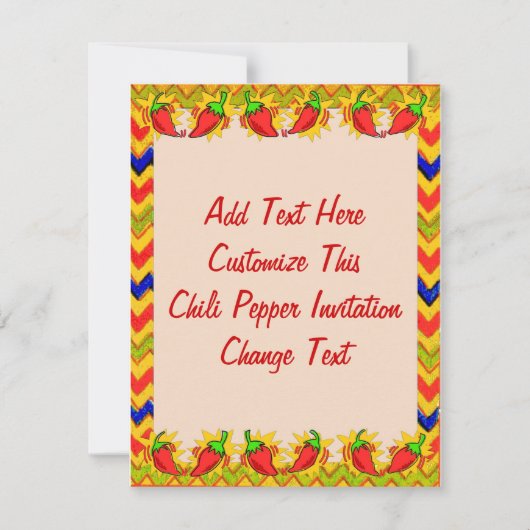 唐辛子フレーム2、追加文字 招待状 (正面)