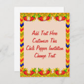 唐辛子フレーム2、追加文字 招待状 (正面/裏面)