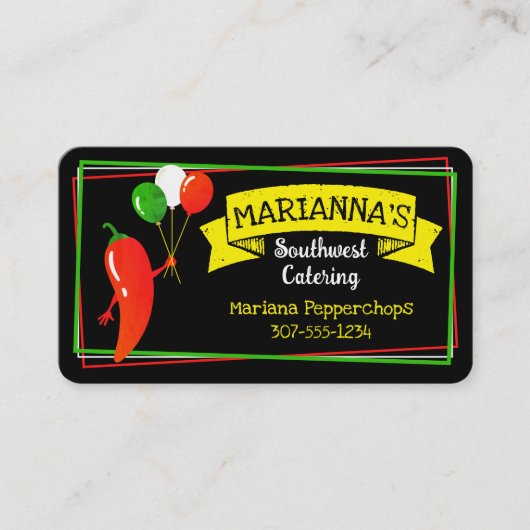 唐辛子メキシコ南西部シェフケータリング部 名刺 (正面)