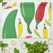 唐辛子模様 キッチンタオル (折り畳み)