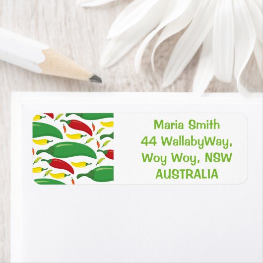 唐辛子模様 ラベル (インサイチュ)