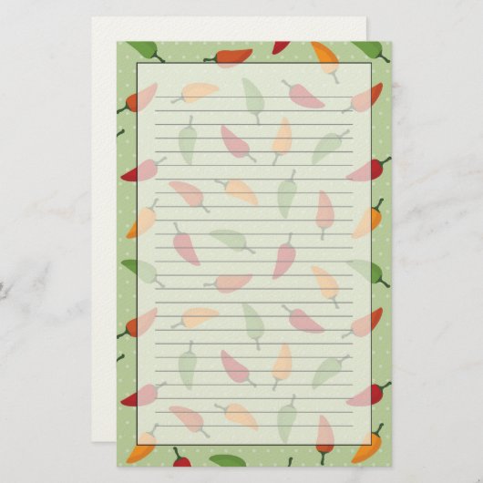 唐辛子模様 便箋 (正面/裏面)