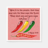 唐辛子食べの上に離れ乗せる スタンダードカクテルナプキン (正面)