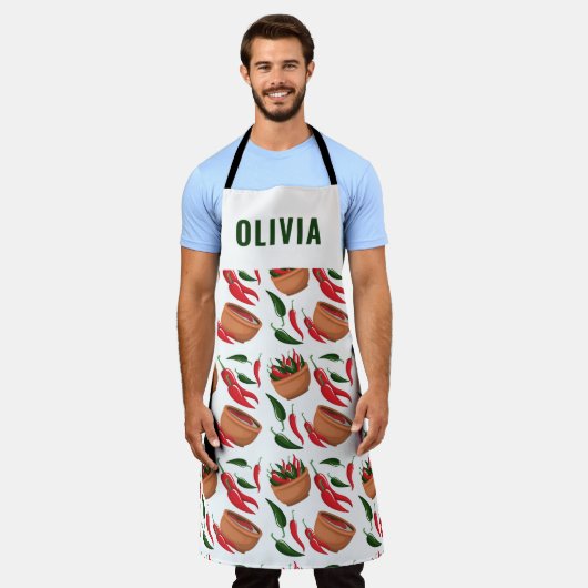 唐辛子 エプロン (着用した状態)