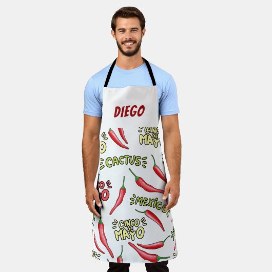 唐辛子 エプロン (着用した状態)