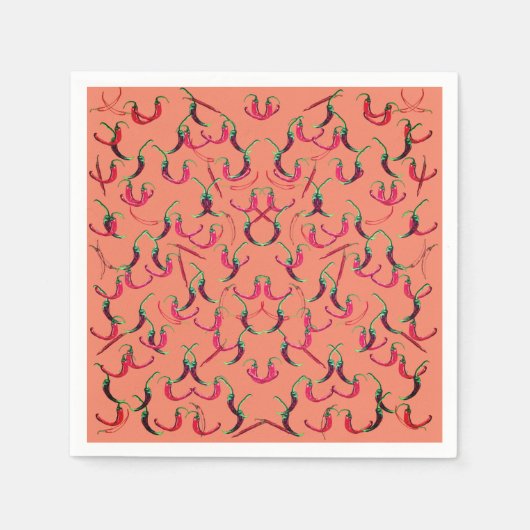 唐辛子 スタンダードカクテルナプキン (正面)