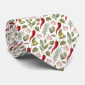 唐辛子、ニンニク、オリーブとハーブ ネクタイ (ロール)