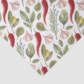 唐辛子、ニンニク、オリーブとハーブ 薄葉紙 (詳細)