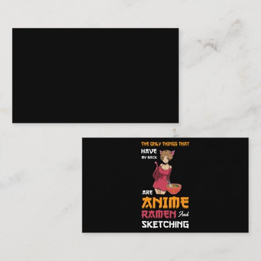 唯一のアニメラーメンとスケッチのアニメマーチ 名刺 (正面/裏面)