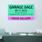 唯一のカラーミントグリーン&ストライプアイディア+あなたのシステム 横断幕 (トレードショー)