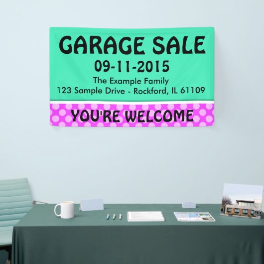 唯一のカラーミントグリーン&ストライプアイディア+あなたのシステム 横断幕 (トレードショー)