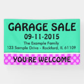 唯一のカラーミントグリーン&ストライプアイディア+あなたのシステム 横断幕 (横)