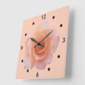 唯一のバラの花+あなたのバックガー。&アイディア スクエア壁時計 (傾斜)
