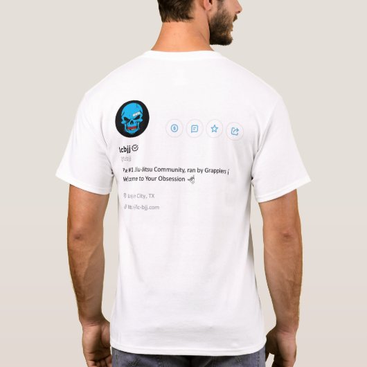 唯一のリーグシティBJJトレーニング Tシャツ (裏面)