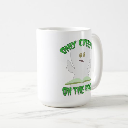 唯一の不気味なページホラー幽霊ライターのユーモア コーヒーマグカップ (正面右)