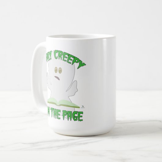 唯一の不気味なページホラー幽霊ライターのユーモア コーヒーマグカップ (正面左)