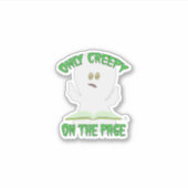 唯一の不気味なページホラー幽霊ライターのユーモア シール (正面)