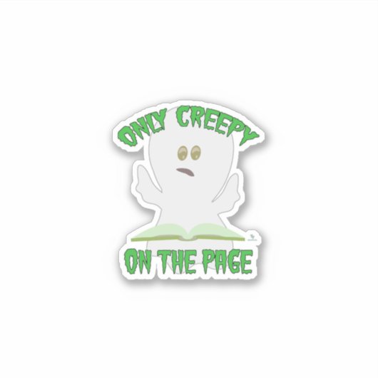 唯一の不気味なページホラー幽霊ライターのユーモア シール (正面)