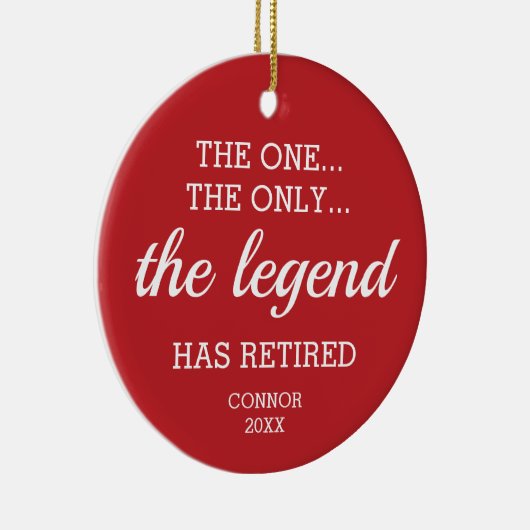 唯一の伝説の一退職したつパーソナライズされた セラミックオーナメント (右)