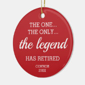 唯一の伝説の一退職したつパーソナライズされた セラミックオーナメント (左)