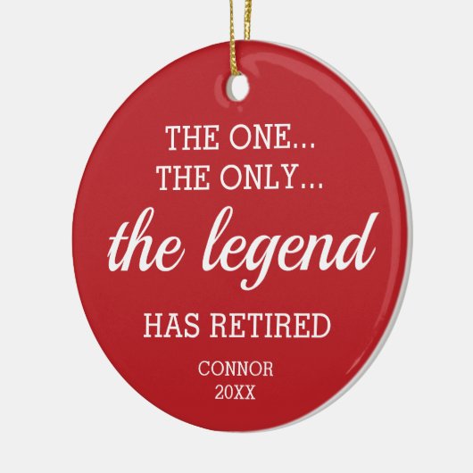 唯一の伝説の一退職したつパーソナライズされた セラミックオーナメント (左)