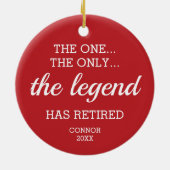 唯一の伝説の一退職したつパーソナライズされた セラミックオーナメント (裏面)