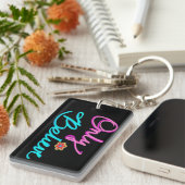唯一の信じ引用文オン黒 キーホルダー (正面右)