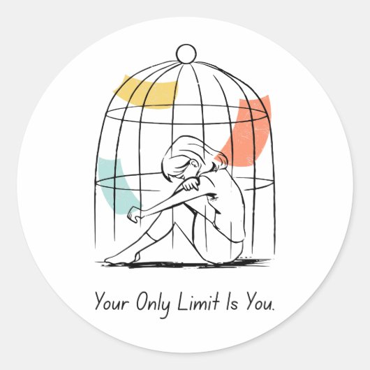 唯一の制限はあなた – Empowermentステッカー ラウンドシール (正面)