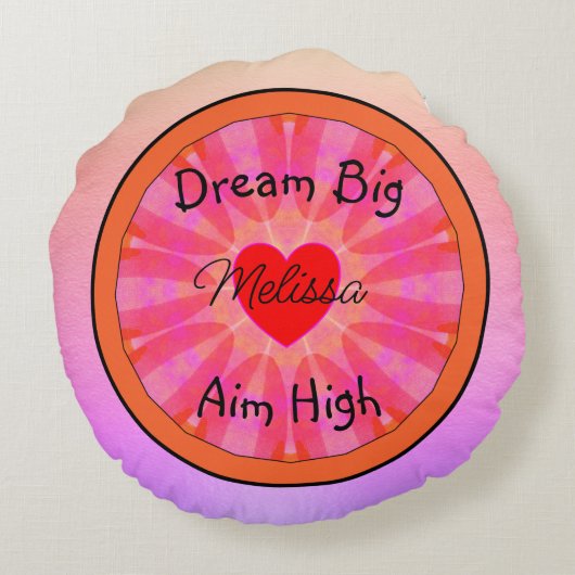唯一の制限はYou名前をカスタムする前向き引用文 ラウンドクッション (裏面)