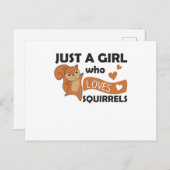 唯一の女の子はリスを愛する – 甘い動物 ポストカード (正面/裏面)