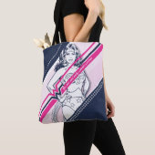 唯一の女性疑問に思のレトロ トートバッグ (クローズアップ)