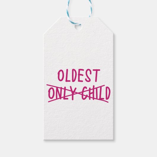 唯一の子が交差している最古の人 ギフトタグ (正面)