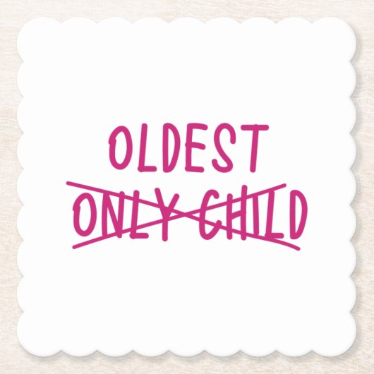 唯一の子が交差している最古の人 ペーパーコースター (正面)