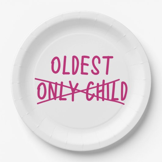 唯一の子が交差している最古の人 ペーパープレート (正面)