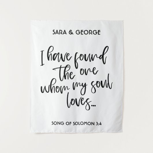 「唯一の愛を見つけた」ウェディングサイン フォトブース タペストリー (正面)